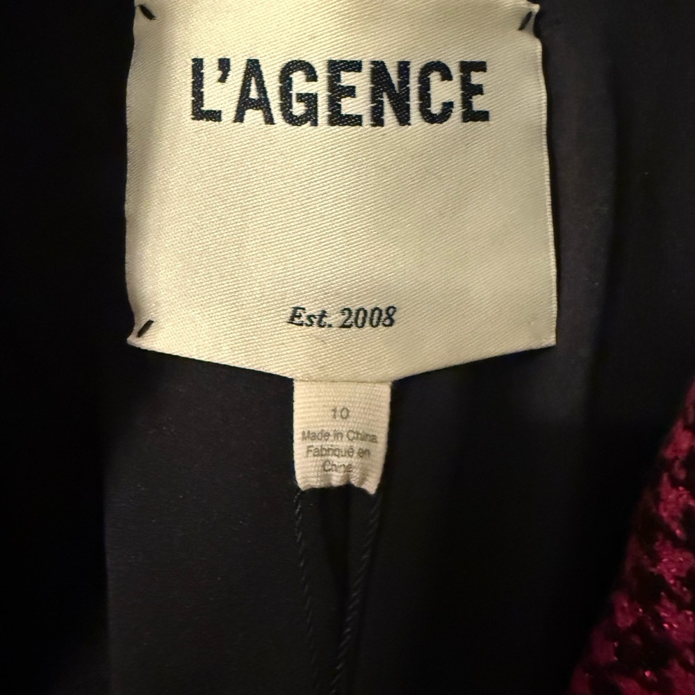 L’Agence Pink and Black Houndstooth Chamberlain Blazer - Picture 7 of 9